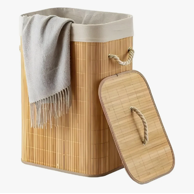 Cesta De Ropa Sucia Con Forro De Bambú